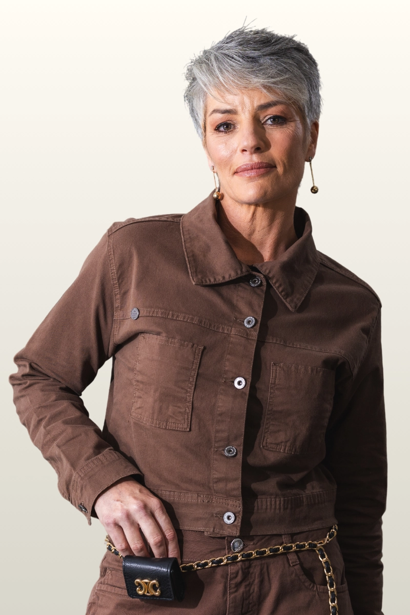 Produto - Jaqueta Voox Cropped Sarja Feminina
