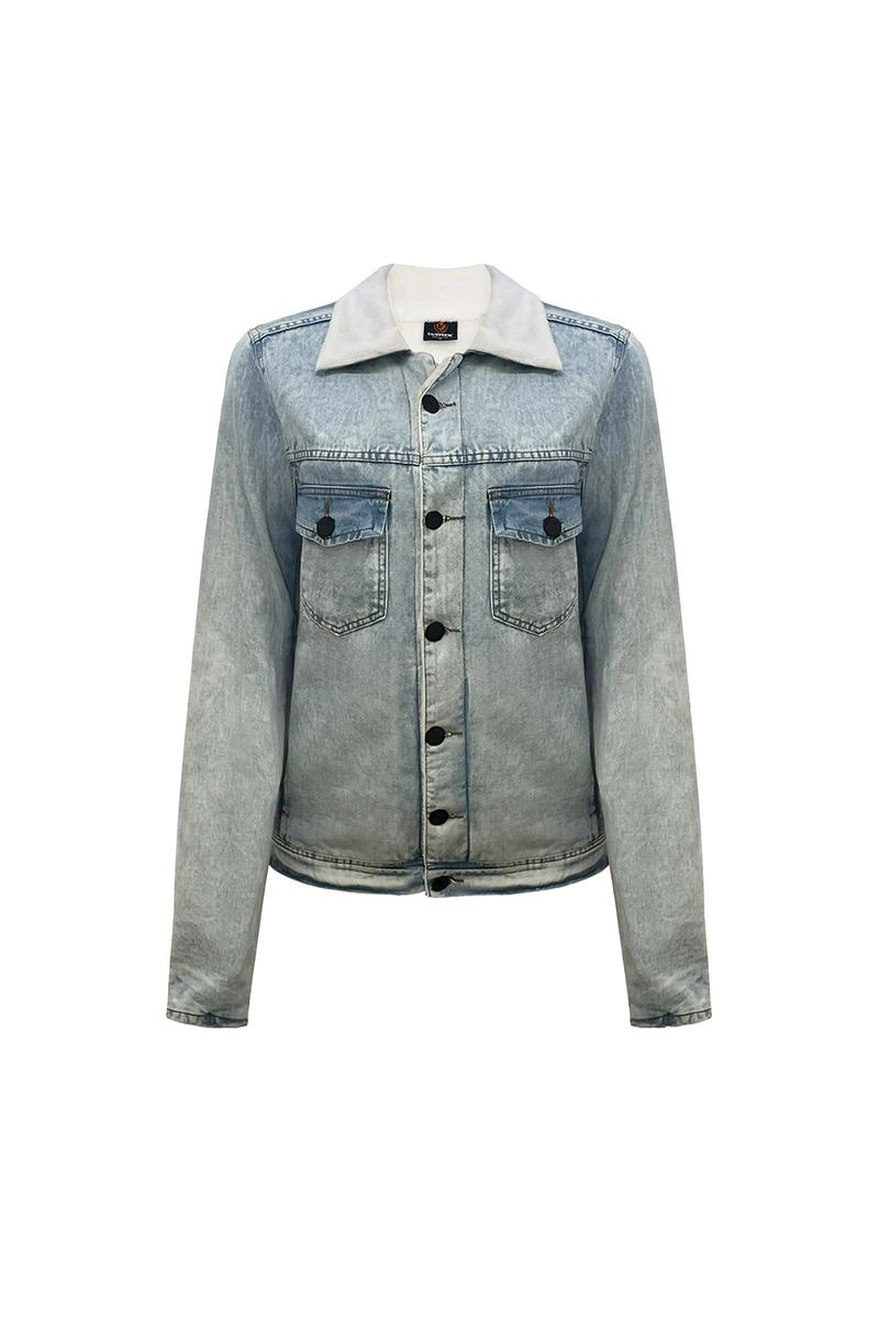 Produto - Jaqueta Voox Forrada Pelo Masculina Jeans Claro Mescla