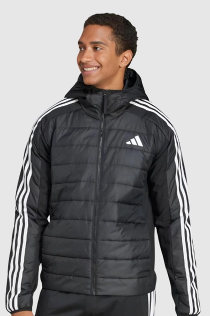Produto - Jaquetas Adidas Puffer 3 Listras Masculina Preta