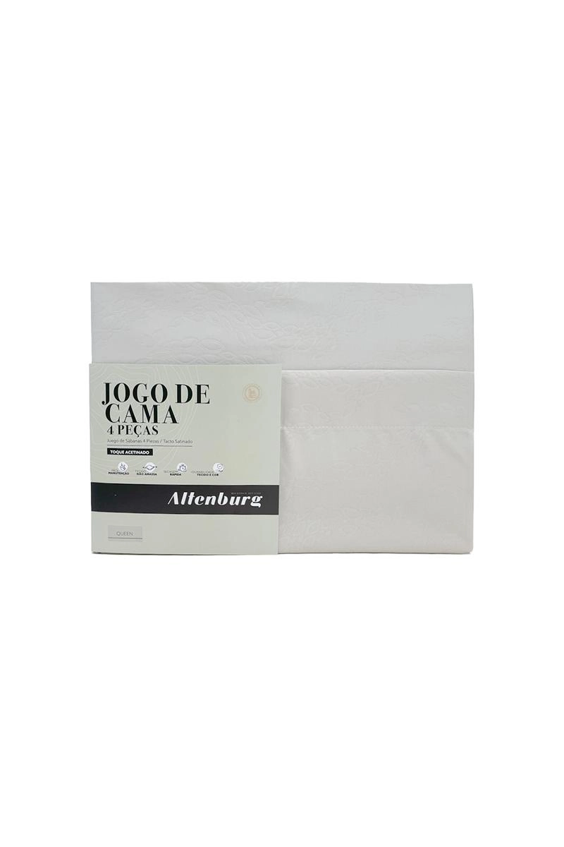 Jogo De Lençol Altenburg Queen Embossed 4 Peças Bege Areia