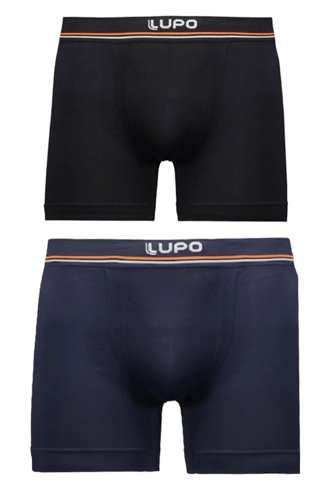 Kit com 2 Cuecas Lupo Microfibra Box Masculina  Preto e Marinho