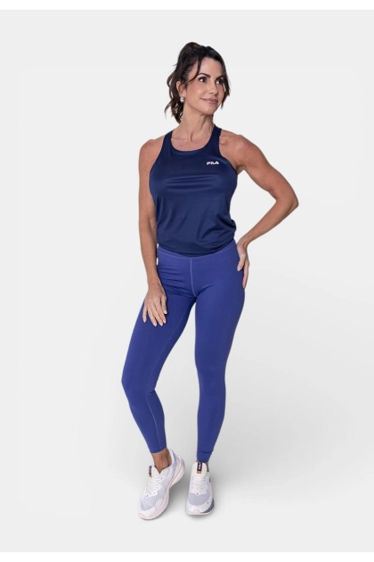 Produto - Legging Fila Suplex Flat Life Feminina Azul Carbono