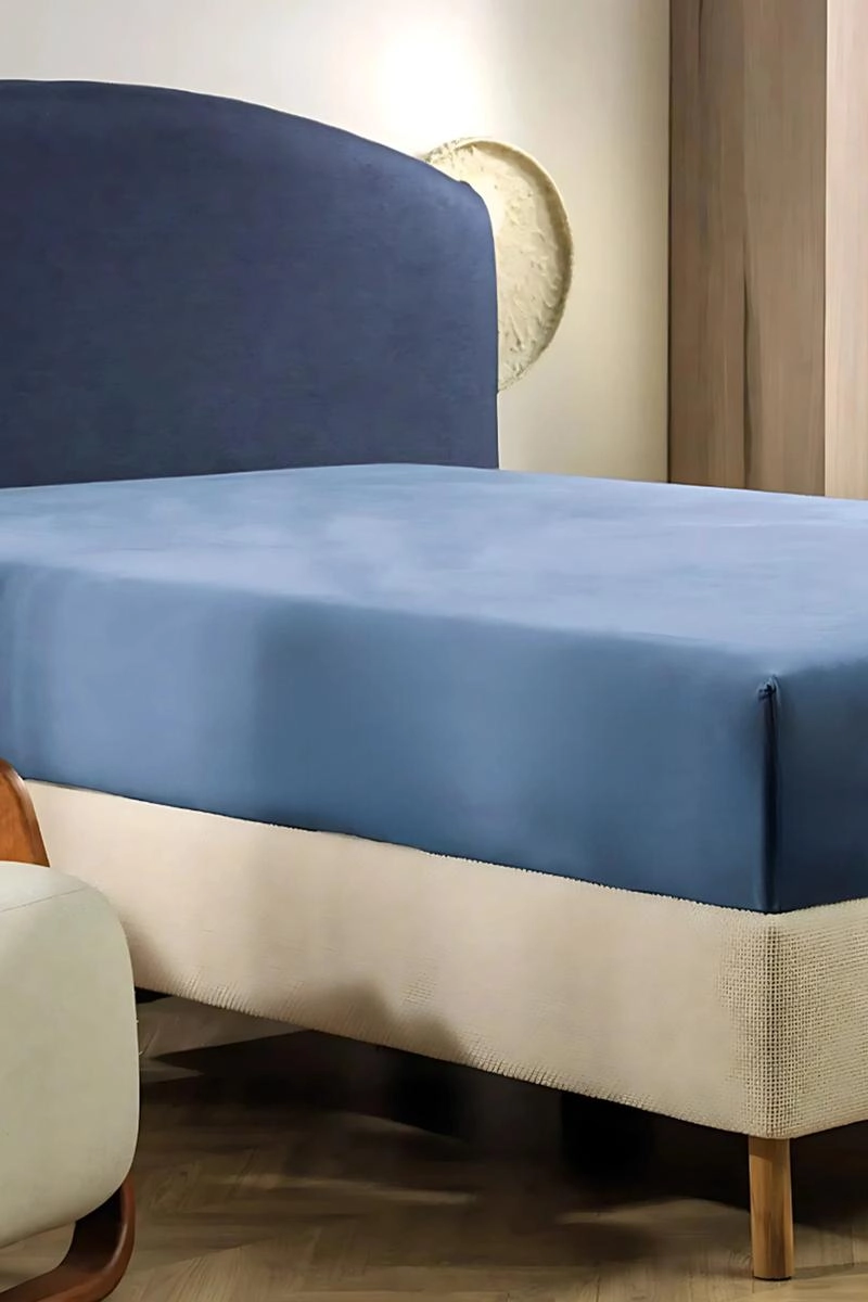 Lençol Casal Altenburg Toque Acetinado Azul Provencal  1,38 m x 1,88 m