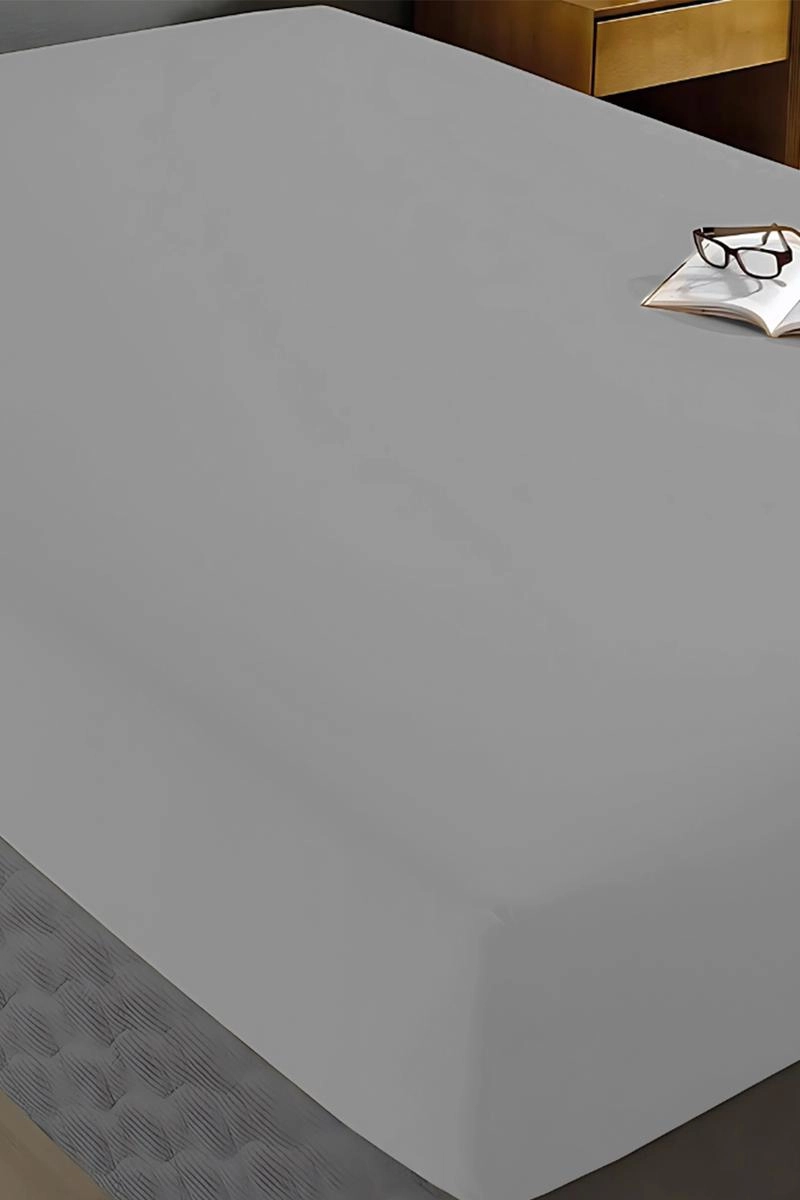 Lençol Casal Altenburg Toque Acetinado Com Elastico Cinza Provencal 1,38 m x 1,88 m