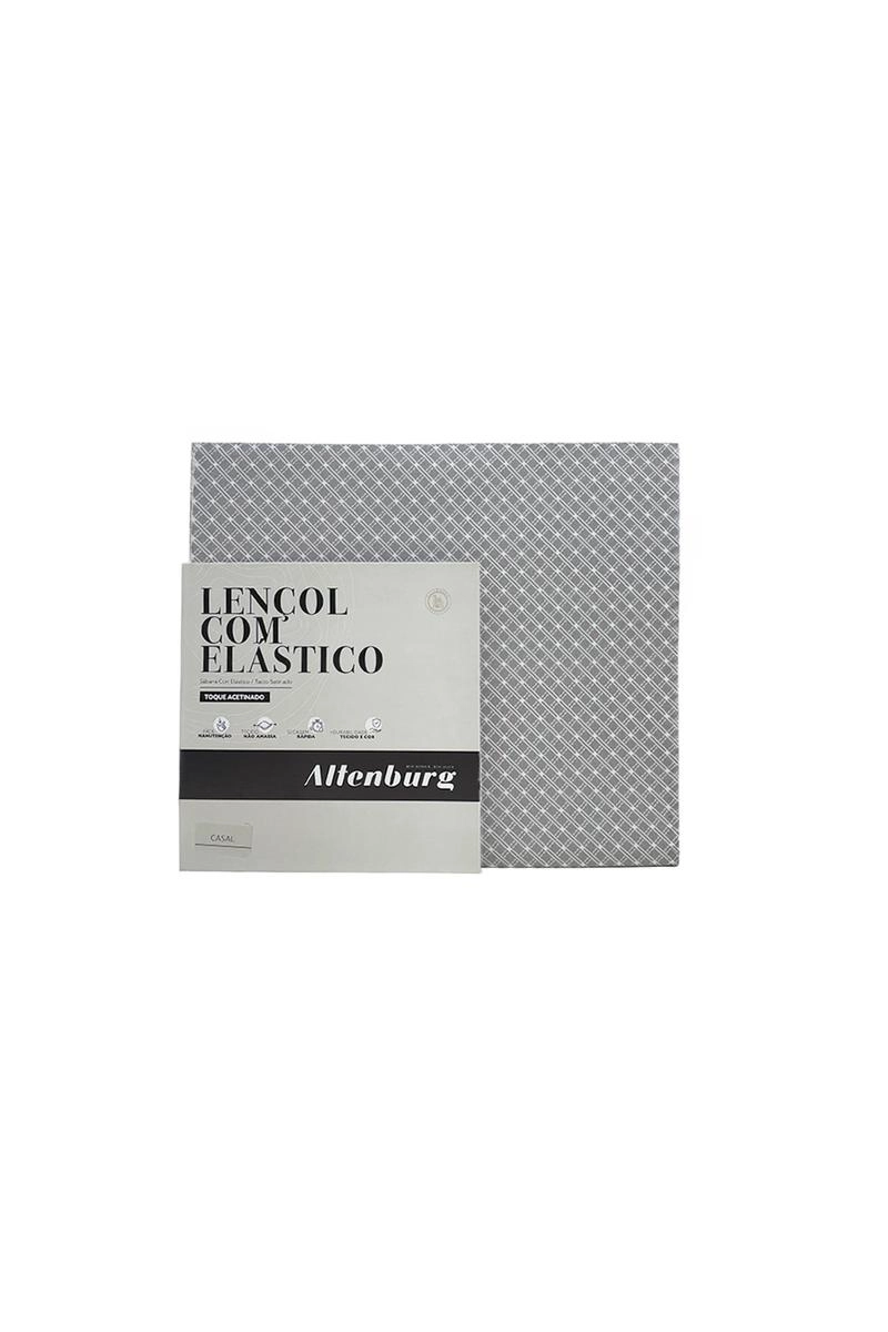 Lençol Casal Altenburg Toque Acetinado Slim Zinc 1,38 m x 1,88 m