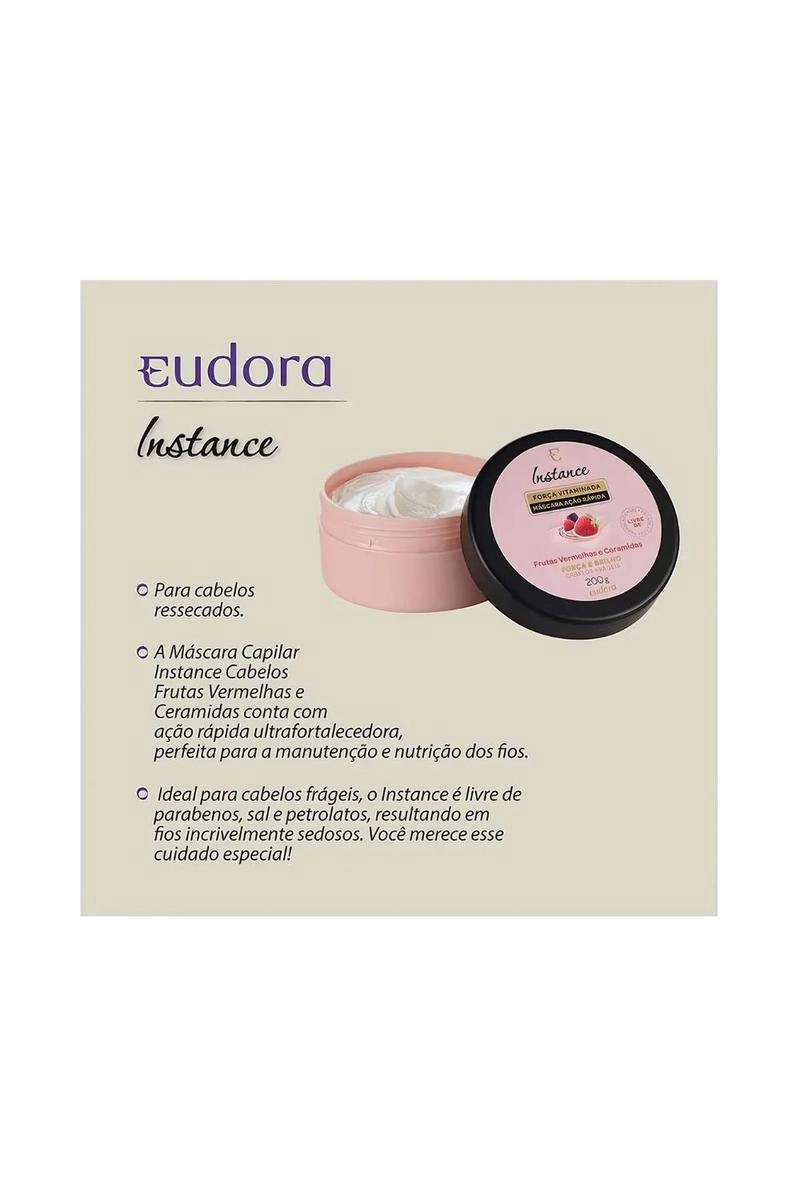 Máscara Capilar Instance Eudora Frutas Vermelhas