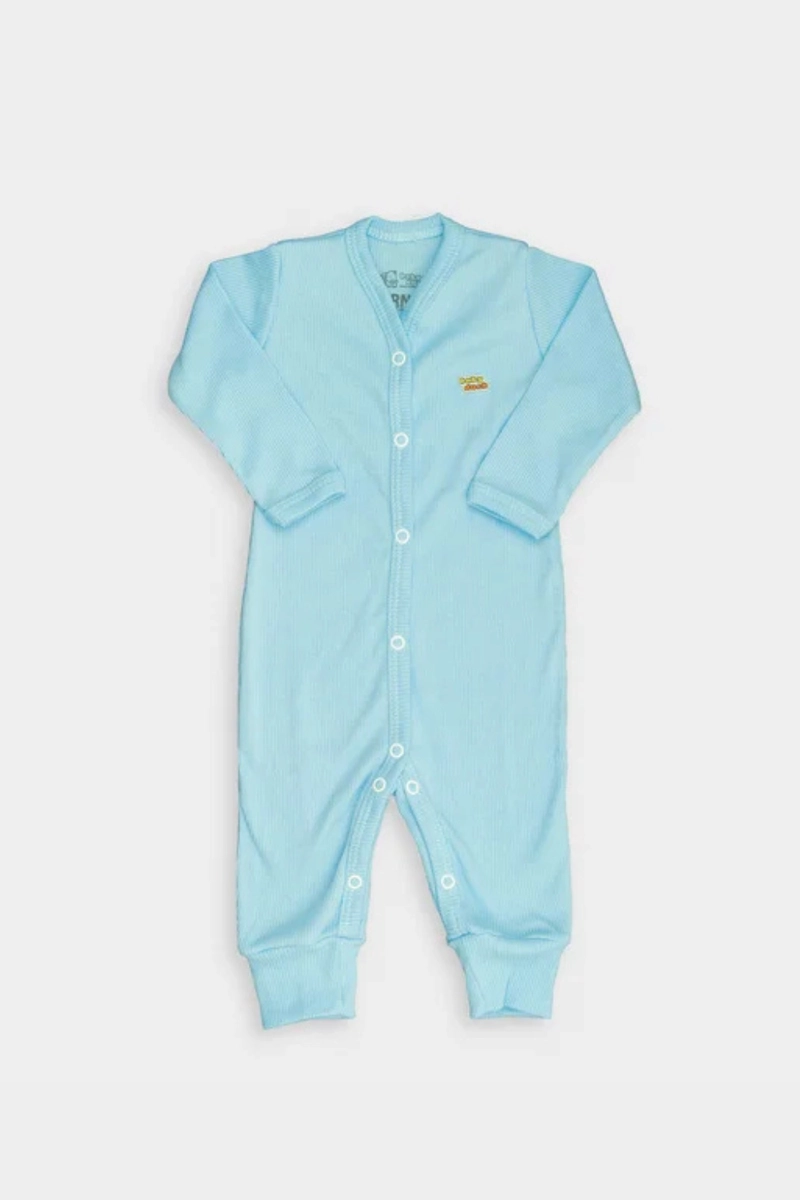 Produto - Macacão Baby Duck Canelado Manga Longa Bebê Masculino Azul