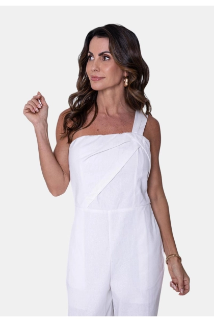 Macacão Ellen One Longo Feminino Off White Produto Macacão Ellen One Longo Feminino Off White
