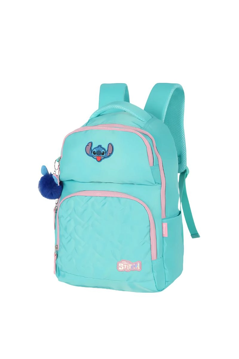 Mochila Luxcel de Costas Stitch De Náilon Turqueza 