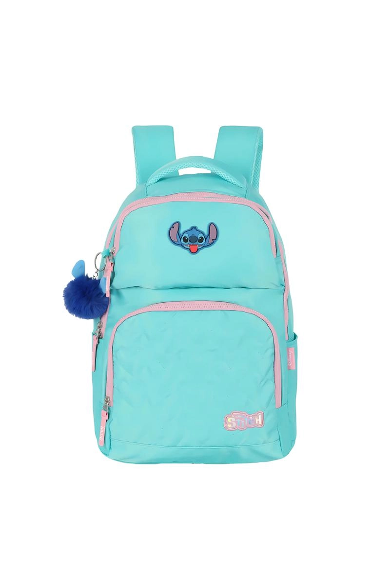 Mochila Luxcel de Costas Stitch De Náilon Turqueza 