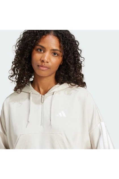 Produto Moletinho Feminino Capuz Zíper Essentials Três Listras