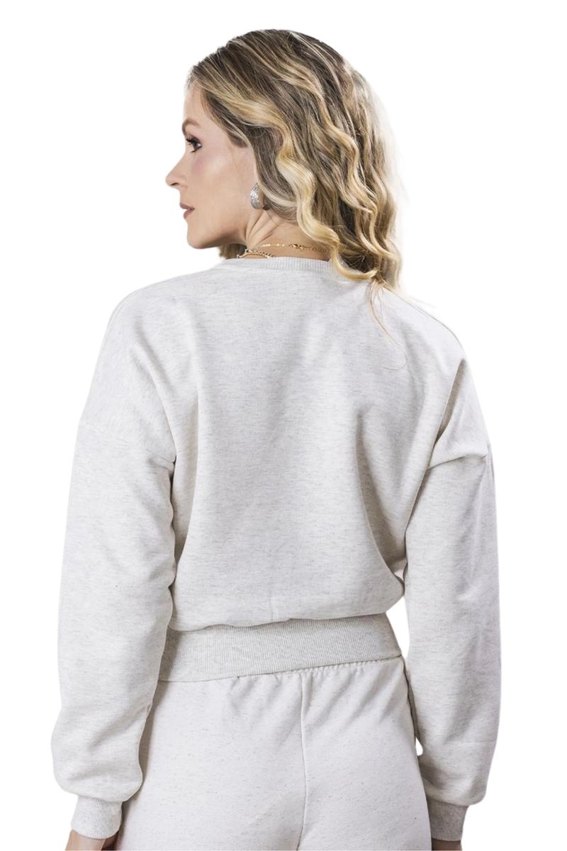 Moletom Alvha Cropped Sem Capuz Feminino Banana