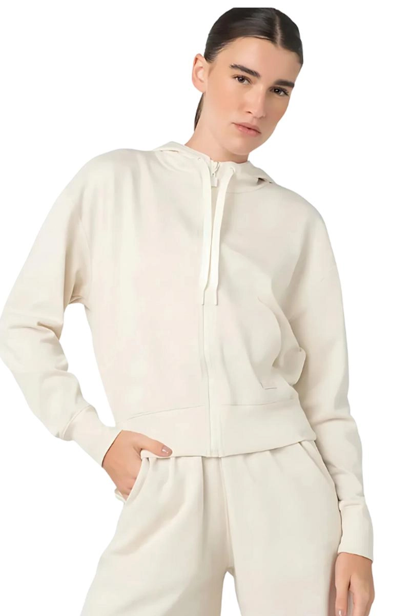 Moletom Fila Com Zíper Canguru Feminino Creme 
