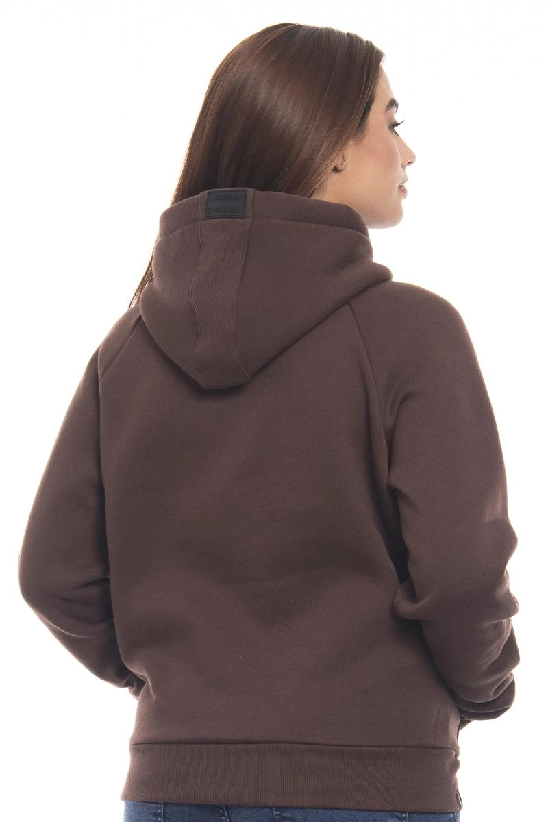 Moletom Freesurf Canguru Logo Feminino Café