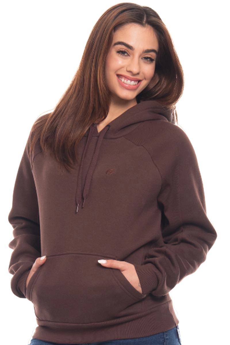 Moletom Freesurf Canguru Logo Feminino Café