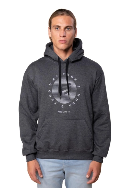 Produto - Moletom FreeSurf Canguru Masculino Preto Mescla 