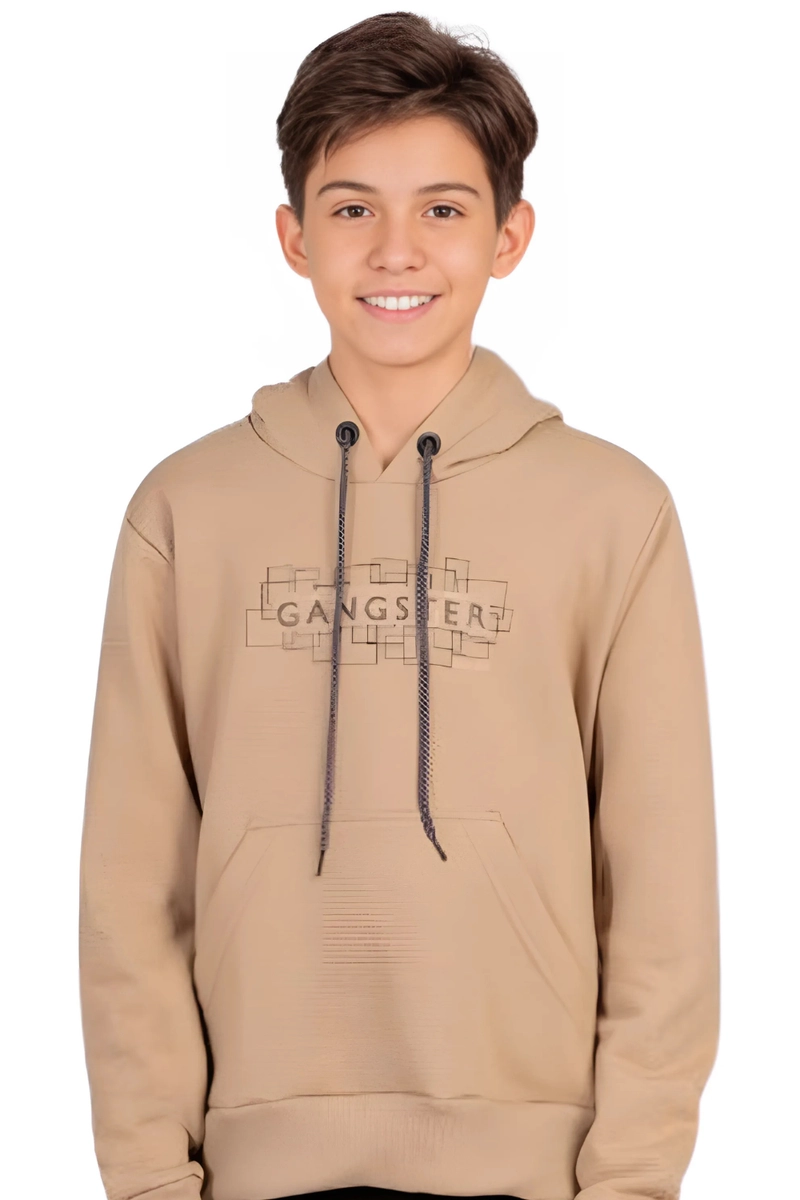 Moletom Gangster Canguru Com Capuz Juvenil Masculino Palha