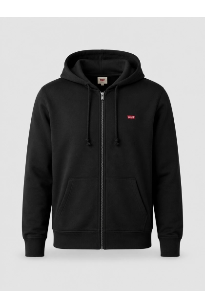 Moletom Levi's The Original Housemark com Zíper e Capuz Preto Produto Moletom Levi's The Original Housemark com Zíper e Capuz Preto