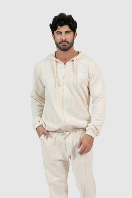 Produto - Moletom Polo Brasil Zíper Masculino Natural