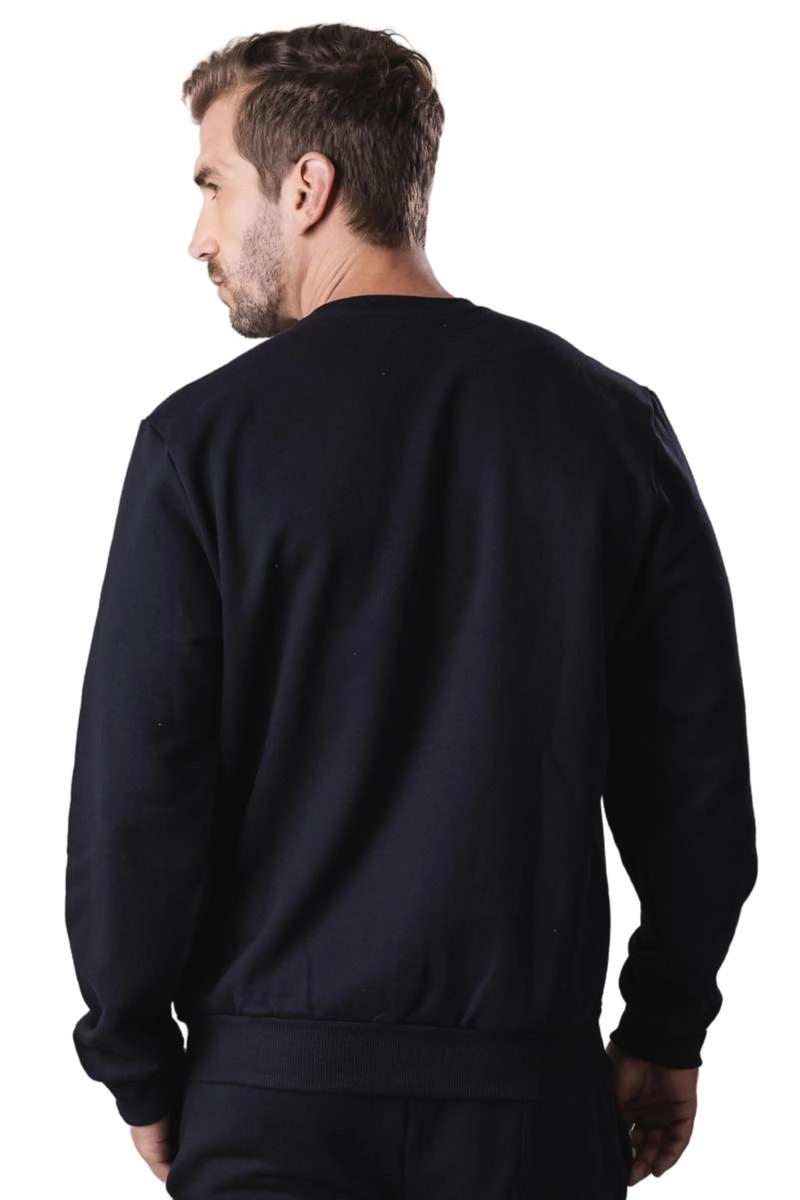 Moletom SBA Sem Capuz Mescla Masculino Preto Mescla