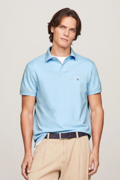 Polo Tommy Hilfiger Manga Curta Masculino Azul Claro Produto Polo Tommy Hilfiger Manga Curta Masculino Azul Claro