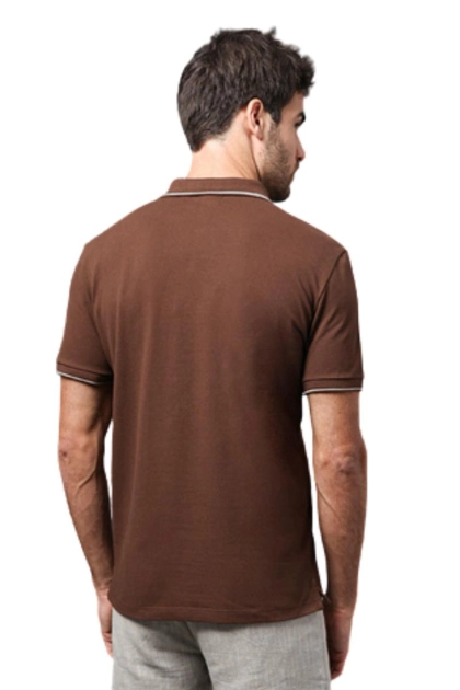 Polo Calvin Klein Manga Curta Regular Masculino Marrom Produto Polo Calvin Klein Manga Curta Regular Masculino Marrom