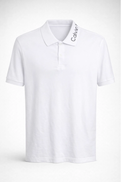 Produto - Polo Calvin Klein Manga Curta Slim Fit Masculino Branco 