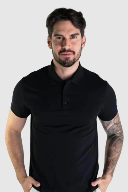 Produto - Polo Ellus Manga Curta Masculina Preto