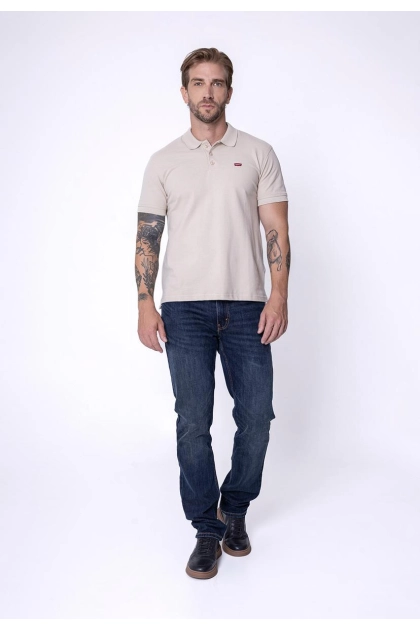 Produto - Polo Levis Manga Curta Masculino Bege
