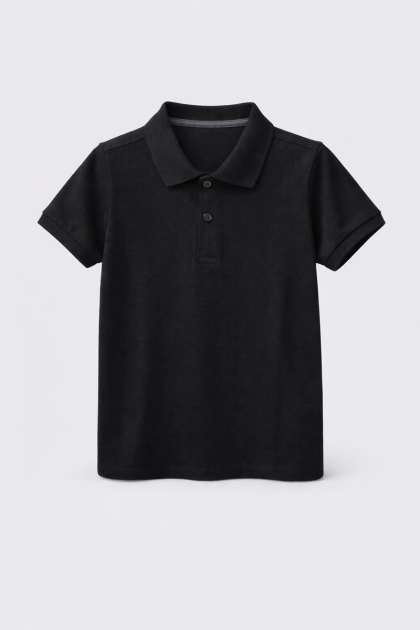 Produto - Polo Malwee Manga Curta Infantil Masculina Preta