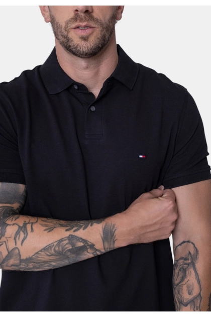 Polo Tommy Hilfiger Manga Curta Masculina Preta Produto Polo Tommy Hilfiger Manga Curta Masculina Preta