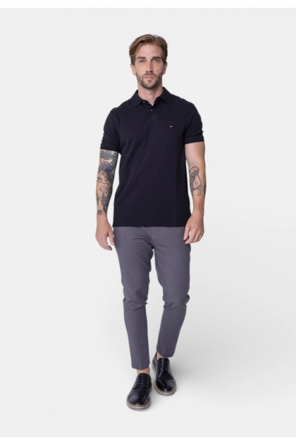 Polo Tommy Hilfiger Manga Curta Masculina Preta Produto Polo Tommy Hilfiger Manga Curta Masculina Preta