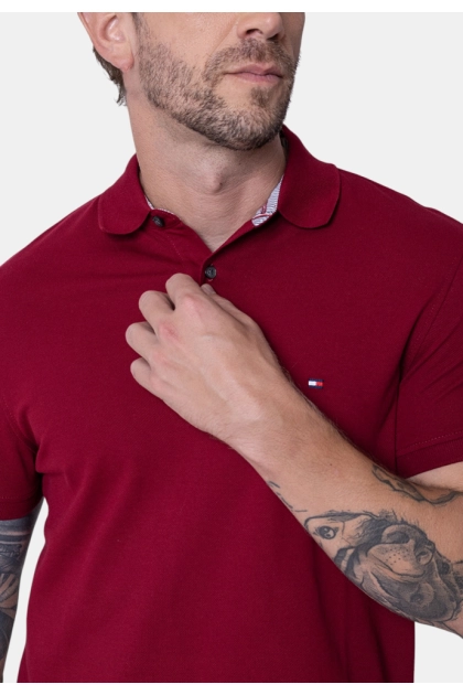 Produto - Polo Tommy Hilfiger Manga Curta Masculino Rouge 