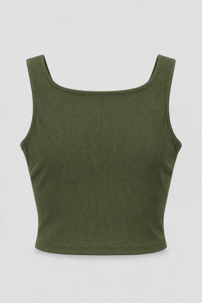 Regata Feminina Cropped Gabip Verde Militar Produto Regata Feminina Cropped Gabip Verde Militar
