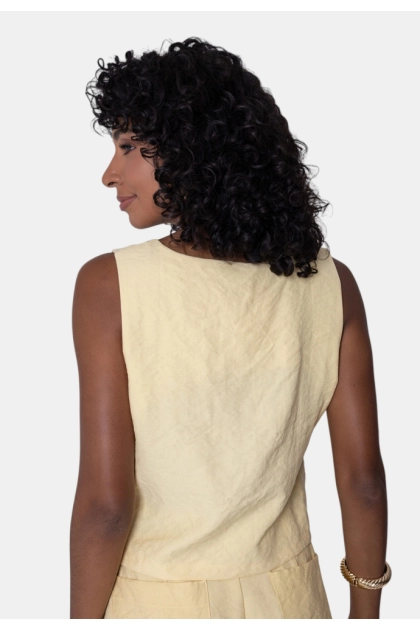 Regata 3H Crepe Botões Feminina Produto Regata 3H Crepe Botões Feminina