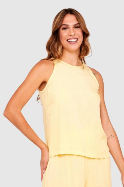 Produto - Regata Aishty Feminino Amarelo Claro 