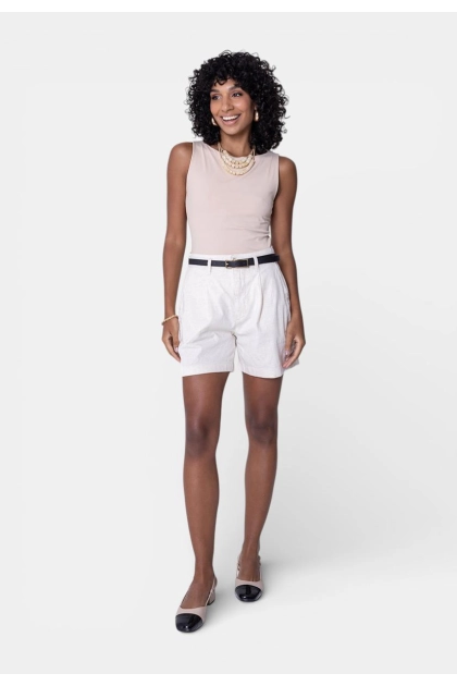 Regata Coqueta Básica Poliamida Feminina Bege Produto Regata Coqueta Básica Poliamida Feminina Bege