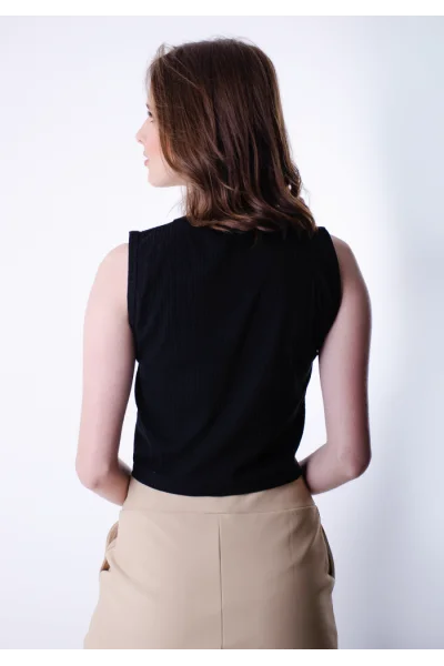 Produto Regata Feminina Cropped Canelada Gabip Preta
