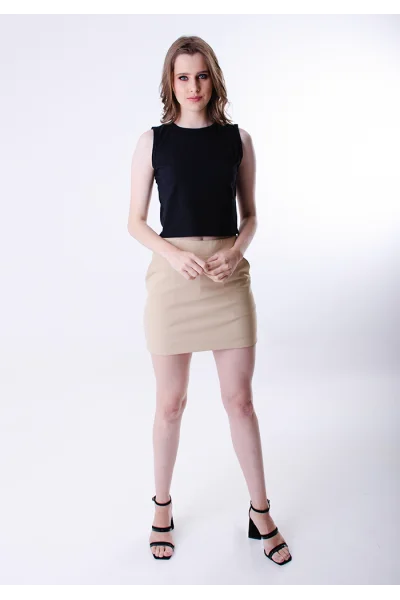 Produto Regata Feminina Cropped Canelada Gabip Preta