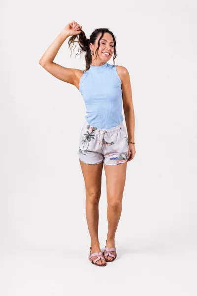 Regata Feminina Cropped Sea Brazil Azul Claro Produto Regata Feminina Cropped Sea Brazil Azul Claro