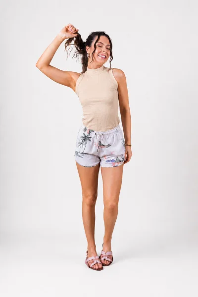 Regata Feminina Cropped Sea Brazil Bege Produto Regata Feminina Cropped Sea Brazil Bege