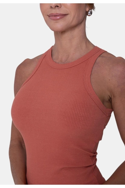 Produto Regata Fila Canelada Feminina Terra