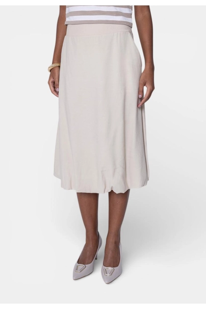 Saia Ellen One Midi Balonê Feminina Areia Produto Saia Ellen One Midi Balonê Feminina Areia