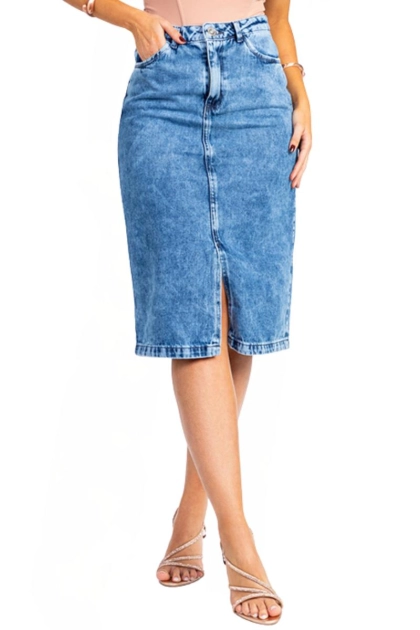 Produto - SAIA FEM MIDI JEANS BIOTIPO