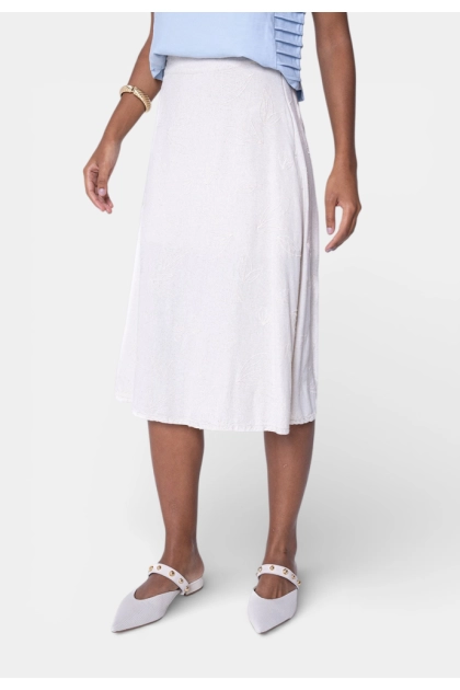 Saia Geração Moderna Midi Evasê Feminina Linho Produto Saia Geração Moderna Midi Evasê Feminina Linho