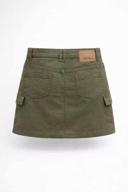 Saia Malwee Sarja Cargo Juvenil Feminina Verde Militar Produto Saia Malwee Sarja Cargo Juvenil Feminina Verde Militar