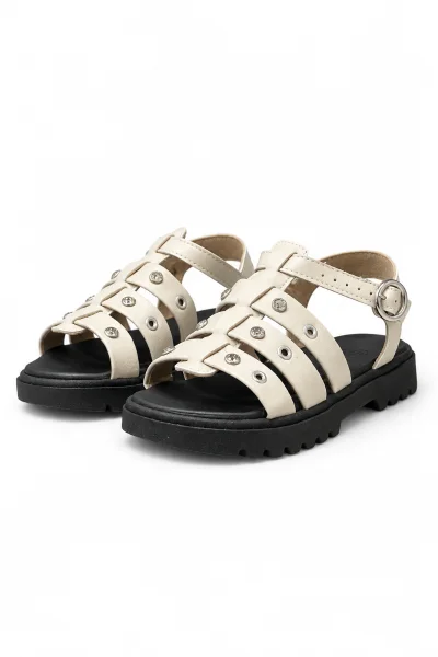 Produto Sandália Feminina Flatform Moleca Tratorada Off White