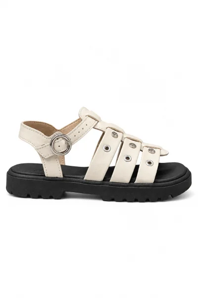 Produto Sandália Feminina Flatform Moleca Tratorada Off White