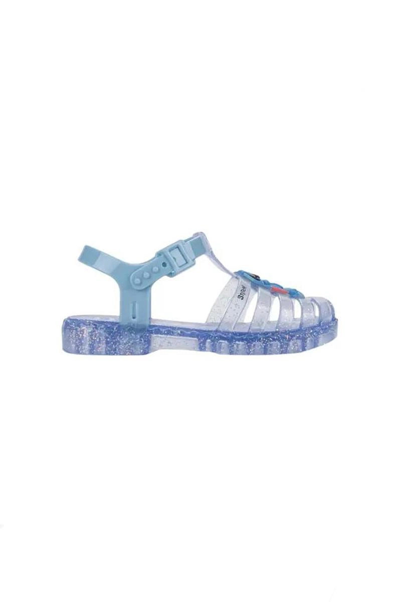 Sandália Grendene Stitch Infantil Feminina Vidro Gliter e Azul Claro