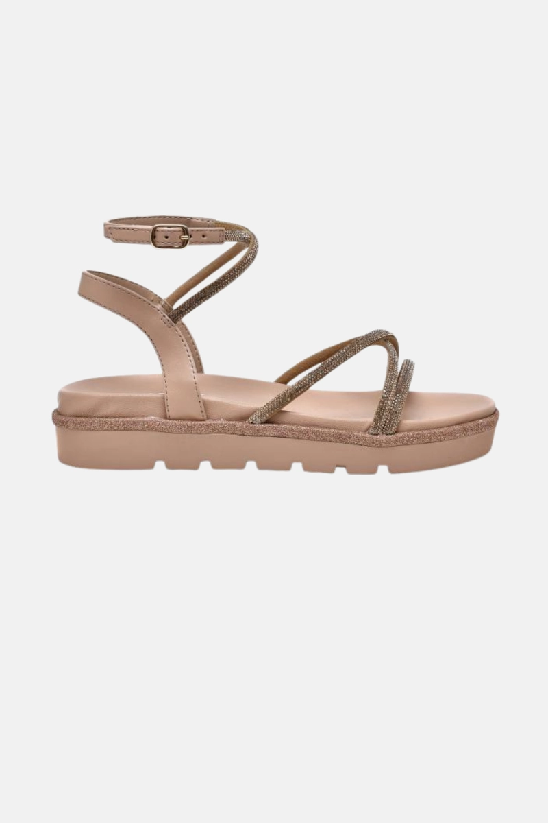 Produto - Sandália Via Marte Flatform Com Brilho Feminina Rouge